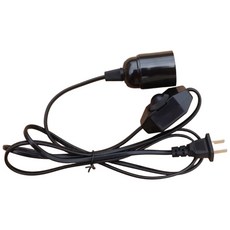辰旭照明 調光開關電源線 E27防熱燈頭 1.7米 寵物箱爬蟲箱陶瓷加熱燈專用 耐高溫, 黑, 1個