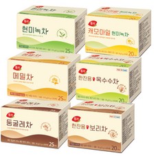 동서 티백 6종세트(현미녹차+둥굴레차+메밀차+한잔용보리차+한잔용옥수수차+캐모마일현미녹차)