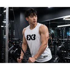 1+1 남자 헬스 나시티 머슬핏 운동복 민소매 트레이닝 헬스복 여름 쿨링