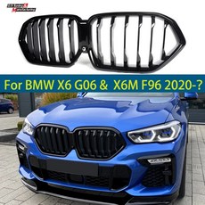 광택 블랙 ABS 앞 범퍼 후드 그릴 BMW X6 G06 X6M F96 20-22 호환