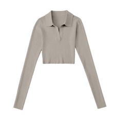 IFaith 羅紋短版 polo 翻領針織上衣 WT091