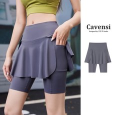 Cavensi 假兩件褲裙 運動褲女 瑜伽褲 A249A250