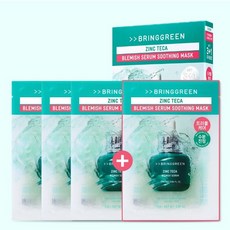[블리샵]브링그린 징크테카 트러블 세럼 마스크 20g 5매, 4개입, 1개