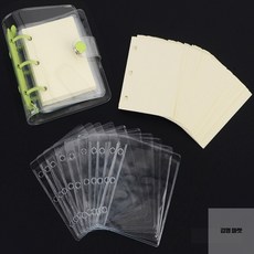 김영마켓 투명 미니 링바인더 케이스 속지 파일속지, 무지종이 60매