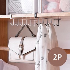플코 무타공 옷장 다용도 걸이 2P, 화이트, 2개