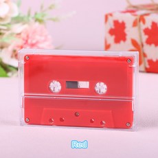 음성 음악 녹음용 마그네틱 오디오 테이프 클리어 보관함 표준 카세트 컬러 빈 플레이어 45 분 1 세트, Red, 1) red, Red