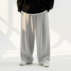 어워크 원턱팬츠 와이드 밴딩 스웨트 트레이닝 바지