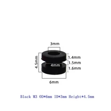 40개 M2/M3 RC 고무 충격 흡수 볼 FPV 레이싱 드론 F4 F7 비행 제어 쿼드콥터 방진 실리콘, 14 40PCS M3 4.5mm Black