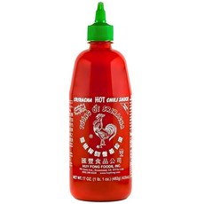 오리지널 Huy Fong Sriracha 502.8ml(17온스) 수탉 스리라차 칠리 소스 매운 맛의 핫소스 페퍼 저탄수화물 클래식 쿡 페이스트 핫도그 에그 버거 수프, 12개, 482g