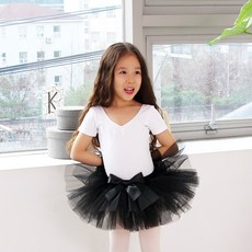 3부 검정 유아 발레 튜튜 스커트(치마만)