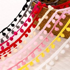 리폼 부자재 폼폼 구슬 방울 레이스 가방 가구 천 파우치 옷 diy 꾸미기, 블랙