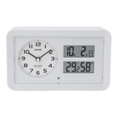 CASIO(カシオ) 알람 시계 전파 시계 화이트 화이트 아날로그 스누즈 라이트 자동 점등 TTM-170NJ-7JF, 1개
