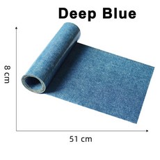 1/5Pcs 청바지 데님 패치 내부 외부 진 아이언 8x50cm(3 "x20") 천 구멍 수리를위한 코튼 수리, 1PC-Deep blue