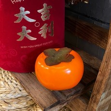 仿真水果 春節裝飾 過年佈置 仿真柿子 仿真蘋果 拍照道具, 1個, 柿子一顆