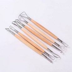 미니 도자기 만들기 회전판 손물레 업그레이드 물레 공예 소형 키트 공방 패키지, J. 양날평활칼 6종세트(롱)