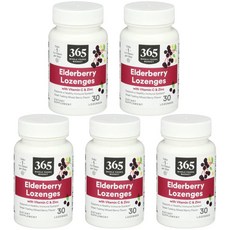 365 홀푸드마켓 엘더베리 아연 로젠지, 30정, 5개