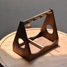 純實木黑胡桃鑰匙手串首飾收納盒 入戶收納架, 雙格鑰匙架, 1個