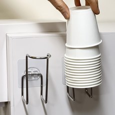 아윤 컵 사이즈 제한없는 초간편 무타공 종이컵 디스펜서, 1개, 스텐