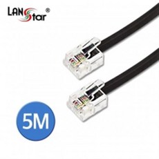 랜스타 LS-TEL6P4C-5MBK 전화선 케이블 RJ12 6P4C Black 5M, 1개