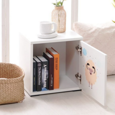 수납 협탁 사이드 수납형 다용도 수납 협탁 소파 원룸 침실 테이블, 화이트