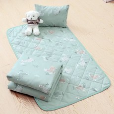 銀離子 抗菌 睡墊三件組 幼稚園午睡三件組 透氣涼被 枕頭套, 捲毛小羊駝