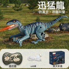 DIU 迷你遙控恐龍男孩五通仿真燈光發聲暴虐龍模型恐龍玩具, 1個, 如圖