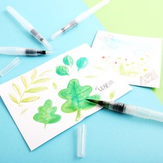 붓펜 워터브러쉬 펜 6종 세트 단품 1개 물붓 캘리그라피 일러스트 드로잉 수채화 붓 세필 평필, 워터브러쉬(단품)2호