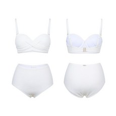 수영복여성 솔리드 셔링 비키니 화이트 RNLS2F301WH_CA