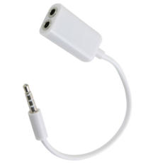 옥스나눔케이블 AUX분배선 스테레오나누는줄 2구 구형핸드폰 유선이어폰연결, 화이트20cm, 1개