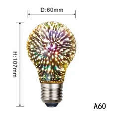 3D 다채로운 장식 LED 전구 E27 레트로 램프 빈티지 에디슨 ST64 A60 G80 G95 하트 크리스마스 야간 조명, 220V
