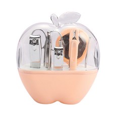 指甲钳套装 苹果造型9件套不锈钢修甲美甲全套工具儿童指甲剪礼品, 1個, 精品美甲9件套（可印LOGO）:1個