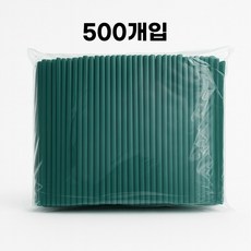 제이디팩 일자 빨대 7*210mm 초록 벌크포장 500개, 1세트, 500개입