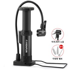 비다펀 휴대용 자전거 펌프 알루미늄 에어 공기주입기, 블랙, 1개