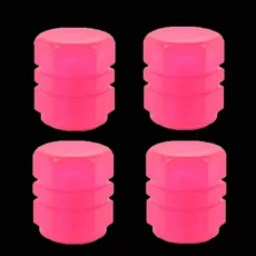 4Pcs 자동차 빛나는 줄기 밸브 모자 오토바이 자전거 바퀴 타이어 스타일링 장식 형광 액세서리, 02 Pink-A-4PCS