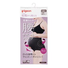 비둘기 초기부터 사용할 수 있는 임산부의 허리 서포트 팬츠 블랙 L