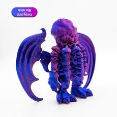 3D프린터 움직이는 문어 괴물 장난감 피규어, 블루 앤 퍼플, 1개