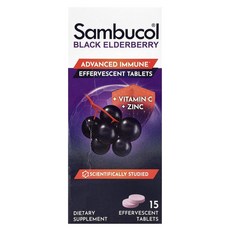 Sambucol 블랙 엘더베리 발포성 정제 + 비타민C 및 아연 만 4세 이상 발포성 정제 15정, Sambucol블랙엘더베리발포성정제비타민C및아연만4세이