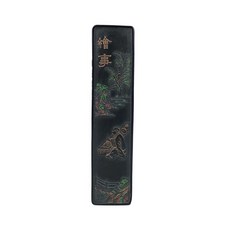 《博古珍藏》潘逢吉繪事圖礦物彩描金墨條墨塊墨錠 五石漆煙30公克 早期收藏文房四寶 展現書法繪畫藝術質感