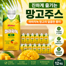 말리 마하차녹 망고주스, 330ml, 12개