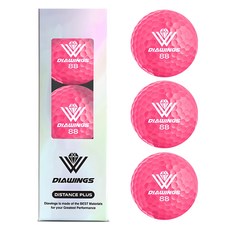 DIAWINGS 高迴彈距離高爾夫球 M2 2 顆 42.8mm, 粉紅色光澤, 3入, 1個