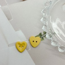 10pcs 15mm 컬러 하트 모양의 플라스틱 단추 셔츠 스웨터 장식 DIY 바느질 액세서리, yellow(10pcs)