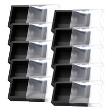 링비츠 슬라이드 슬리브 선물포장 박스 답례품 구디백 상자, 10개, 블랙 투명