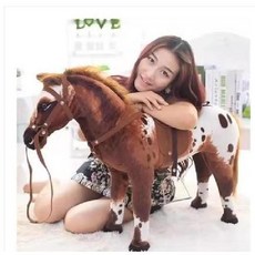 포니 사이클 흔들 말타기 목마 상품 라이딩 선물 장난감, 100kg까지 스틸 브라켓, 갈색 흰색 (100kg 바퀴X), 1개