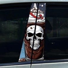 고딕 스타일 해골 자동차 필러 스티커 센터 컬럼 장식 커버 스크래치 방지 방수 데칼, 1. CHR 134, B. 1Pair