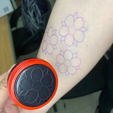 紋身印章 替代手繪 轉印清晰 附贈墨水, 1個, 櫻花小號-直徑3.5