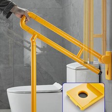 衛生間馬桶扶手無障礙欄杆浴室廁所老人坐便器防滑安全拉手 馬桶折疊扶手 起身器 馬桶支撐架 廁所扶手 浴室扶手, 高雅白色,6代防晃款-60CM單腿【小衛推薦】, 1個