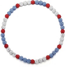 HSWYFCJY 야구 목걸이 남성용 구슬 체인 소년용 블링 아이스 컬렉션 선물 야구팀 애호가를 위한 다이아몬드 라인스톤 디스코볼 더프 액세서리 Q1602442, Light Blue/White, Chain 20 inches, 1개