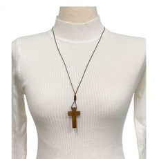 나무 십자가 강화형 목걸이 1P 차량 장식 소품 교회 선물