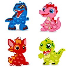 볼 피젯 장난감 4개 세트 어린이 유아 감각 장난감 농구 야구 축구 럭비 스포츠 푸시 버블 스퀴즈 팩 ADHD 자폐증 스트레스 해소 생일 선물 교실 선물, 공룡