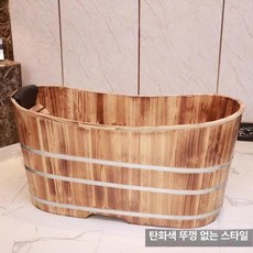 편백욕조 간이 히노끼 반신욕기계훈증 야외 간이욕조 1인용 1m 화장실 간이히노끼탕, 업그레이드 탄화 130 가로 60 세로 65 높이, 1개, 기본 색상